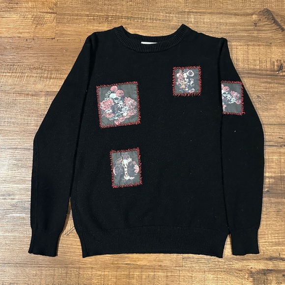Dior Other - Dior homme vanitas Black wool cashmere blend Sweater with Floral Patches medium
